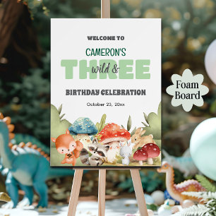 Cute Woodland Animals 3rd Birthday Party Welcome Foam Board