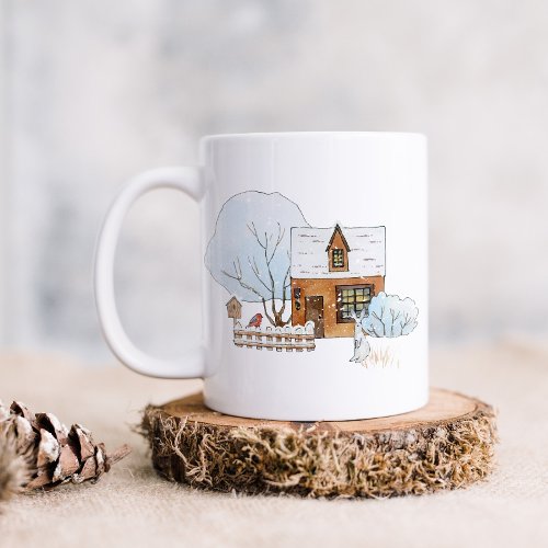 Cute Woodland Animals and Christmas House Mug