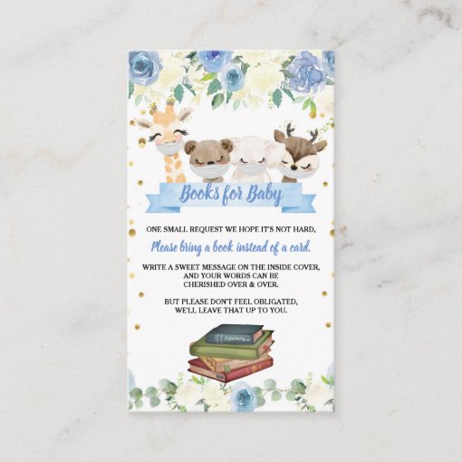 Cute Woodland Animals Baby Boy Book Request Card Zazzle