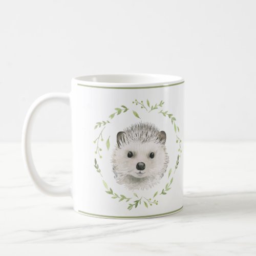 Cute Woodland Animals Baby Hedgehog Watercolor Coffee Mug
