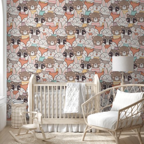 Cute Woodland Animals Baby Nursery Decor Wallpaper