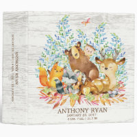 Cute Woodland Animals Baby Photo Album Binder