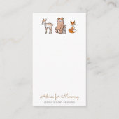 Cute Woodland Animals Baby Shower Advice Card (Front)