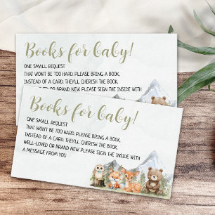 Cute Woodland Animals Baby Shower Boy Enclosure Card