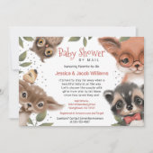Cute Woodland Animals Baby Shower By Mail Invitation (Front)