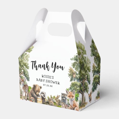 Cute Woodland Animals Baby Shower Favor Boxes