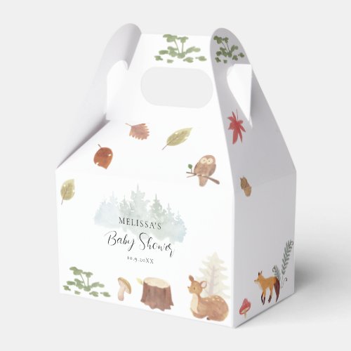 Cute Woodland Animals Baby Shower Favor Boxes