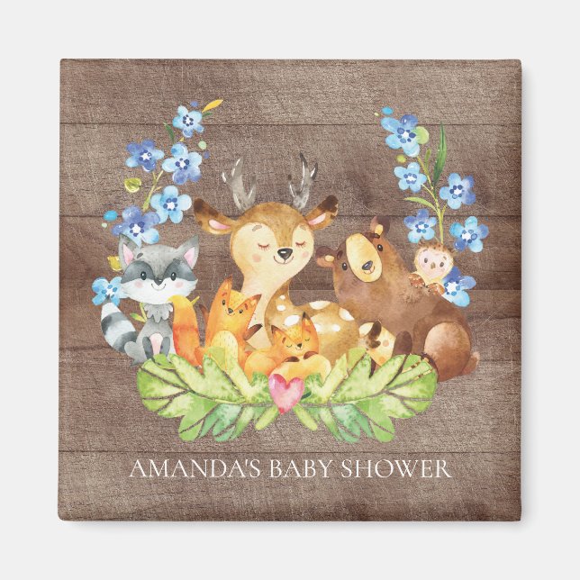 Cute Woodland Animals Baby Shower Favor  Magnet (Front)