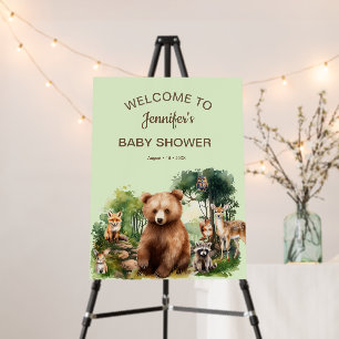 Cute Woodland Animals Baby Shower Foam Board