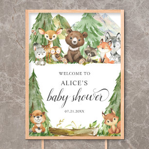 Cute Woodland Animals Baby Shower Foam Boards