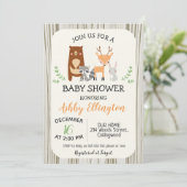 Cute Woodland Animals Baby Shower Invitation (Standing Front)