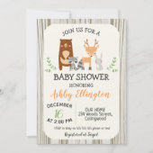 Cute Woodland Animals Baby Shower Invitation (Front)