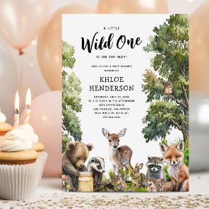 Cute Woodland Animals Baby Shower Invitation