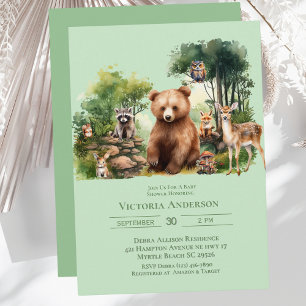 Cute  Woodland Animals Baby Shower  Invitation