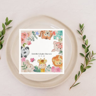 Cute Woodland Animals Baby Shower Napkins