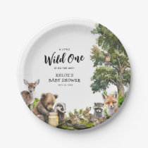 Cute Woodland Animals Baby Shower Paper Plates