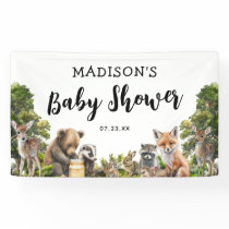 Cute Woodland Animals Baby Shower Party Banner