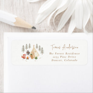 Cute Woodland Animals Baby Shower Return Address Label