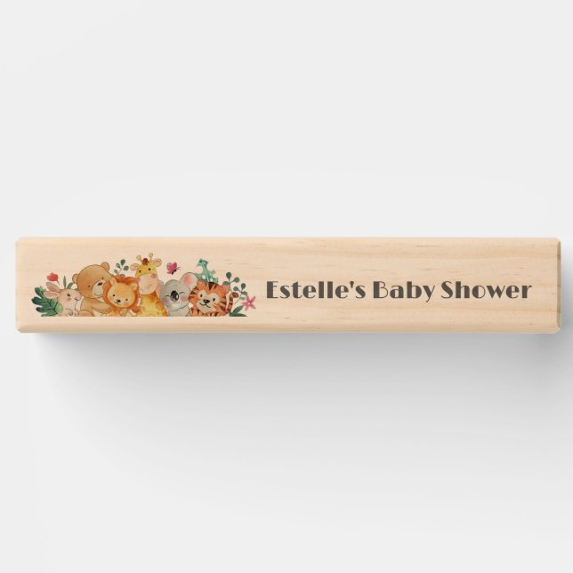 Cute Woodland Animals Baby Shower  Topple Tower (Front)