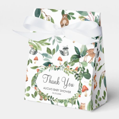 Cute Woodland Animals Baby Shower Woods Thank You Favor Boxes