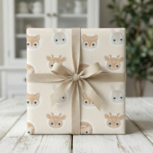 Cute Woodland Animals Baby Shower Wrapping Paper