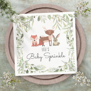 Cute Woodland Animals Baby Sprinkle Shower Napkins
