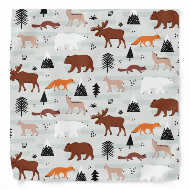 Cute Woodland Animals Bandana (Front)