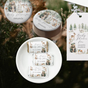 Cute Woodland Animals Bear Deer Forest Baby Shower Hershey's Miniatures