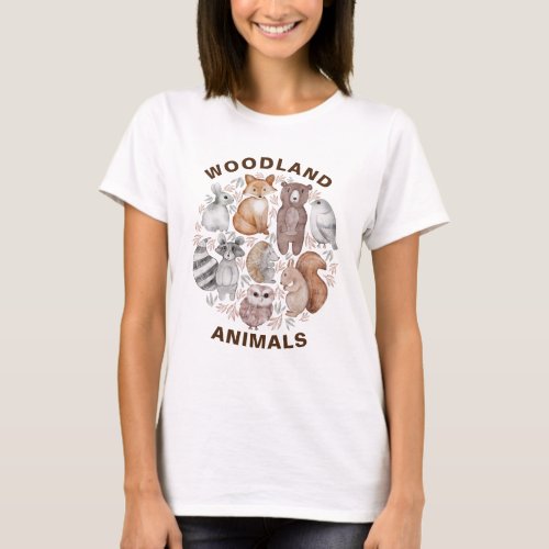 Cute Woodland Animals Birthday  T_Shirt