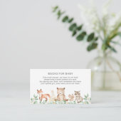 Cute Woodland Animals Books for Baby Shower Enclosure Card (Standing Front)
