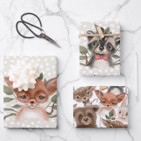 Cute Woodland Animals Children's Storybook Theme Wrapping Paper Sh