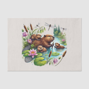 Cute woodland animals decoupage beaver tissue paper