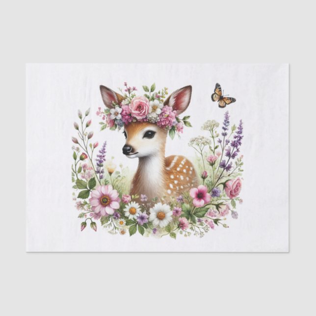 Cute woodland animals decoupage deer tissue paper (Front)