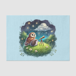 Cute woodland animals decoupage owl hedgehog tissue paper