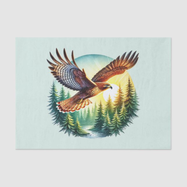 Cute woodland animals decoupage soaring eagle tissue paper (Front)