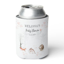 Cute Woodland Animals Forest Baby Shower Can Cooler