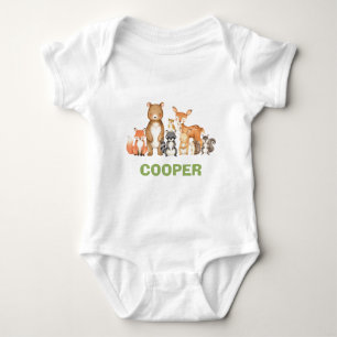 Cute Woodland Animals Forest Boy Baby Bodysuit
