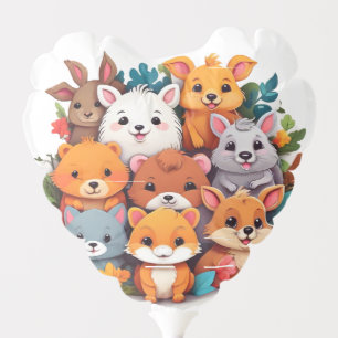 Cute Woodland Animals Forest Friends Foil Balloon