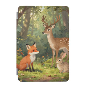 Cute Woodland Animals Forest Scene iPad Mini Cover