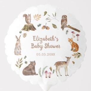 Cute Woodland Animals Gender Neutral Baby Shower Balloon