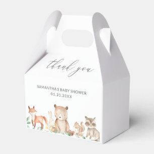 Cute Woodland Animals Gender Neutral Baby Shower Favor Boxes