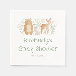 Cute Woodland Animals Gender Neutral Baby Shower  Napkins