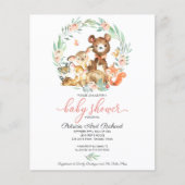 Cute Woodland Animals Greenery Baby Shower (Front)