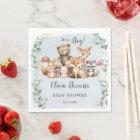 Cute Woodland Animals Greenery Boy Baby Shower