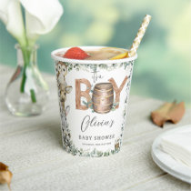 Cute Woodland Animals Greenery Boy Baby Shower  Paper Cups