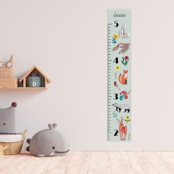 Cute Woodland Animals Growth Chart Personalized by CartitaDesign at Zazzle