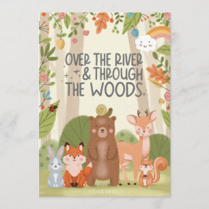 Cute Woodland Animals Nature Forest Birthday Party Invitation
