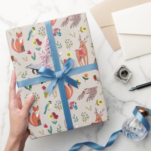 Cute Woodland Animals Neutral Baby Shower Wrapping Paper (Gifting)