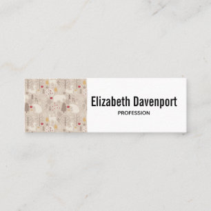 Cute Woodland Animals Nordic Pattern Mini Business Card
