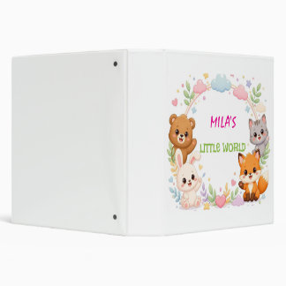 Cute Woodland Animals Nursery Wall Art – Bear 3 Ring Binder